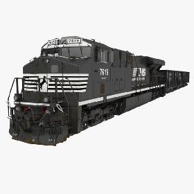 Train ES40DC Norfolk Southern and Hopper Car
